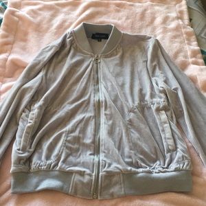 Gray velvet sweatsuit